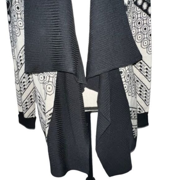 Staring At Stars Womens Open Front Knit Cardigan Black & White Geometric Size S - Picture 5 of 12